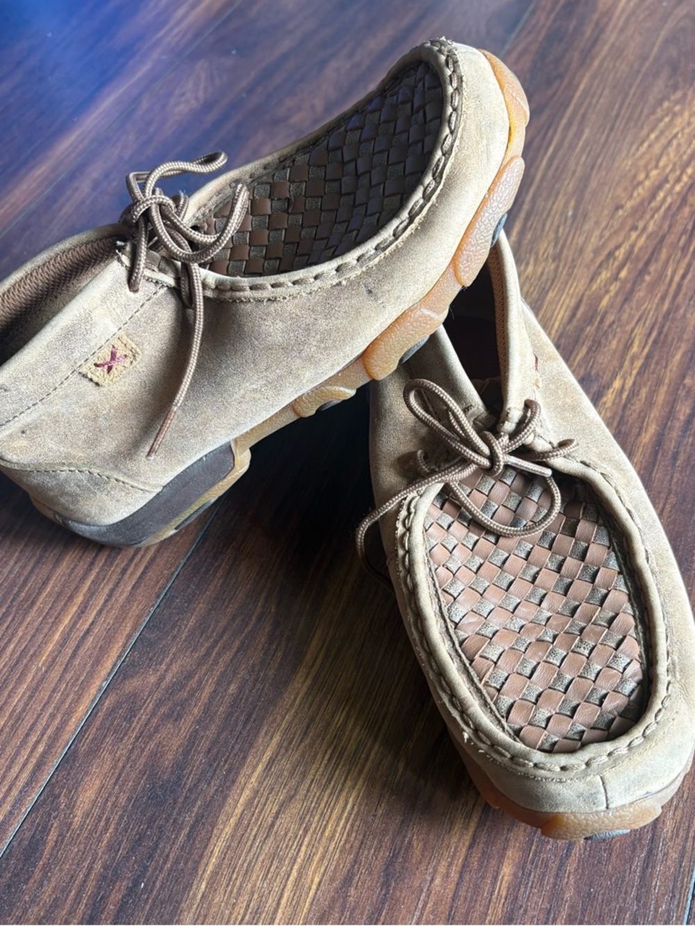 Twisted X Basketweave Leather Chukka Boots Youth Size 1 M Lace Up Shoes YDM0030